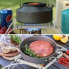 1pc Foldable Stainless Steel Outdoor Camping Cooking Rack, Suitable For Outdoor Travel, No Food Contact - Silver - View 9