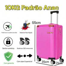 Anac Standard Travel Suitcase 10KG 55x35x25cm Boarding Bag With Expandable Zipper Removable Wheels Hand Luggage Can Take In The Airplane Cabin - 紫色 - 查看 1