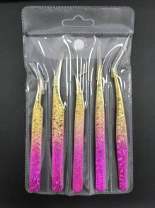 Zestaw 5 precyzyjnych pęset do przedłużania rzęs, zestaw zalotek do rzęs – profesjonalny aplikator i narzędzie do usuwania rzęs ze stali nierdzewnej z końcówkami pokrytymi tytanem, akcesoria kosmetyczne DIY do idealnych rzęs, do poprawy objętości i długości, w zestawie etui, nie wymaga baterii, prezenty dla rodziny, przyjaciół, par, na Halloween, prezenty świąteczne, na powrót do szkoły, zalotka do rzęs, pęseta do brwi, makijaż, tanio, wystrój pokoju, toaletka, podróż, sypialnia, akcesoria do makijażu, pęseta