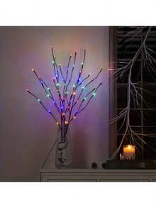 1 pièce Guirlande lumineuse LED de 72 cm de hauteur avec 20 lampes, décoration alimentée par batterie pour chambre à coucher, anniversaire, intérieur, mariages, fêtes, vacances, vases à fleurs, cadeaux, lumières scintillantes colorées, lumières de fée, décoration d'Halloween, décoration de maison, décoration de fête, décoration d'Halloween, décoration de chambre, décoration de jardin d'Halloween pour cadeau de fée - Prune - Voir 9