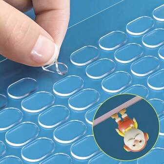 160-1600pcs Transparent Double-Sided Oval Adhesive Dots - Removable, High-Quality Strong Adhesive Suitable For DIY Handicrafts, Model Toys, Home Decor, Posters, Party Decorations, Creative Projects, Neat Design
