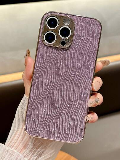 Coque de téléphone brillante et à la mode, motif vague d'eau irisée électrolytique, protection complète des verres, anti-chute, luxueuse, personnalisée et créative, compatible avec les modèles Apple iPhone 13/13Pro/13ProMax/14/14Plus/14Pro/14ProMax/15/15Plus/15Pro/15ProMax/16/16Plus/16Pro/16ProMax/16E