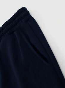 1 pieza Pantalón deportivo de corte recto y suelto con estilo de ropa de calle casual con impresión en el frente y la parte trasera