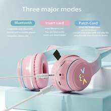 Bluetooth Earphones, Foldable Breathable Color Light, Wireless Bluetooth 5.0, Can Be Connected And Used With Mobile Phones, Tablets, And Other Devices. - 黑色 - 查看 4