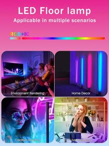 NBBUFF 47 Zoll RGBIC Ecken Stehlampe für Heim-Dekoration, Farbwechsel Ambiente Beleuchtung mit App, Fernbedienung und Steuerbox, Musiksynchronisation, Zeitsteuerung, Eckenlampe für Wohnzimmer-Dekoration, Schlafzimmer und Gaming Zimmer