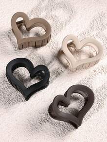 4 件优雅哑光镂空心形发夹，别致的发爪夹，适合盘发、马尾辫、日常、派对、节日，简单百搭，是送给女孩、返校、感恩节、情人节的绝佳礼物 发夹 发夹 发夹 接发夹 - 彩色 - 查看 10