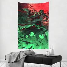 The Grandmaster Of Demonic Cultivation Tapestry Wall Hanging And Desktop Covering, Suitable For Living Room, Bedroom, Dormitory Decoration, Living Room Decoration, Decorative Wall Pieces, Animation Room Decoration - Black - View 3