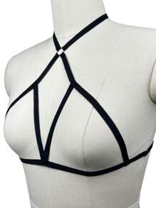 1 Piece Of Sexy Elastic Bra Decorative Strap, Sexy Lingerie Accessories, Hollow Cross Bra Decorative Strap, Halter Neck Harness Body Decorative Strap, Nightclub Party Gathering Performance Decorative Accessories.