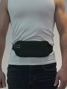 1个10色运动腰包，男士跑步装备，手机袋，迷你骑行包，轻便斜挎包，耳机收纳袋，双层小单肩包（拉链款式随机）（耳机插孔位置随机）