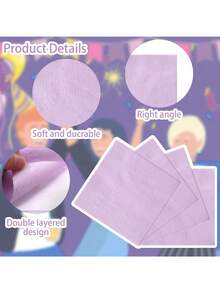 20/60/100 servilletas de bebida moradas, servilletas de cóctel moradas de 2 capas, servilletas desechables moradas para cena, boda, fiesta de cumpleaños, graduación