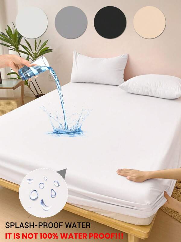 1 pièce Drap-housse imperméable, literie, housse de matelas, protecteur de matelas blanc, literie de chambre, drap-housse pour lits jumeaux, doubles, king et queen, protection anti-poussière (oreiller et taie d'oreiller non inclus)
