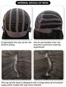 alicegarden 1 款合成耐热长直发假发，带刘海，酷棕色长直发，28 英尺长，纤维制成，自然逼真的假发，适合日常使用 - 棕色 - 查看 8