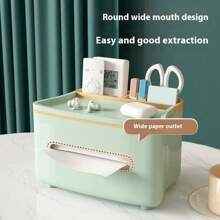 1 pièce Boîte à mouchoirs multifonctionnelle pour bureau, boîte de rangement pour télécommande et accessoires divers, boîte de rangement de luxe pour table basse de salon, organiseur multifonction pour télécommandes, décoration maison créative, porte-papier mouchoirs haut de gamme, convient pour le salon, la table à thé, la salle à manger, la chambre et la coiffeuse