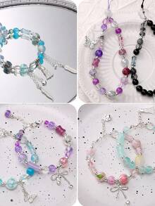 50克混合金属配件和玻璃珠 - DIY手链、项链、手机挂饰工艺品材料 - 銀色配件 - 查看 2