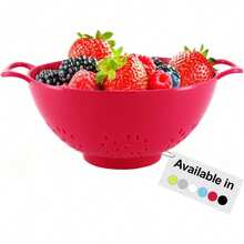 1/3 件创意浆果水果滤锅，6 英寸小尺寸，可用洗碗机清洗，带双手柄的水果碗，紧凑型食物过滤器，厨房配件，家居装饰，野餐，海滩，餐饮，适用于浆果、蔬菜和意大利面（多种颜色）