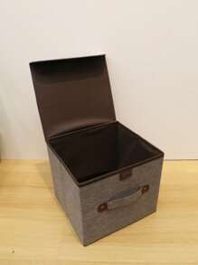 1 Stück faltbare Aufbewahrungsbox aus Leinen, Aufbewahrungskorb mit Deckel, kleine/mittlere/große Kleidungsaufbewahrungsbox, Organizer Box für den Schreibtisch, Kleideraufbewahrungswürfel, Aufbewahrungskorb mit großer Kapazität und Deckel