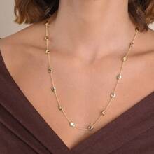Organic Long Necklace With 18k Gold Plating - Yellow Gold - View 1