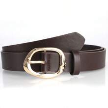 1 件女士金色金属扣 PU 皮革腰带