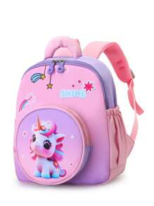 Lightweight Fashion Backpack With Cute Horse Design For Girls, Durable Back Support Shoulder Bag, Ideal For School, Summer New Arrival