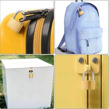 1 cái/2 cái Ổ khóa gia dụng bằng đồng giả, Khóa chống trộm đa chức năng, Khóa đơn có 2 chìa khóa, Thích hợp cho cửa điều khiển bằng chìa khóa, Tủ đựng đồ trong phòng tập thể dục, Móc khóa, Hộp đựng dụng cụ, Ba lô - Vàng - Xem 9