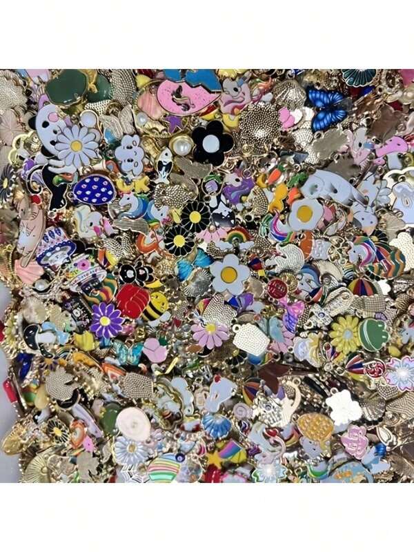 20/30/40/50pcs Random Assorted Enamel Zinc Alloy Charms, Wholesale Bulk Pendants For Bracelet Necklace Earring Jewelry Making, Holiday Jewelry Supplies