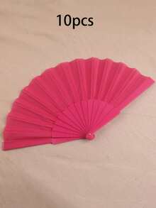 1pc/10pcs Solid Color Flat Plastic Fan,Ladies Folding Fan,Fashionable & Elegant Simple Solid Color Hand Fan,Wedding Performance Fan,Plastic Portable Handheld Dance Party Fan, Chinese Japanese Wedding Decoration Folding, Low-Key And Simple Gift,Suitable For DIY, Suitable For Party Themes Or Creating Unique Designs - Multicolor - View 26