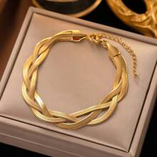 JOJELOO 1 Stück handgefertigtes Titanstahl-Armband, modisch & personalisiert, geeignet für Frauen zum Tragen auf Partys oder Hochzeiten