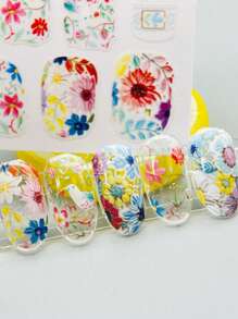 Adesivos de Arte de Unhas com Desenhos de Pássaro, Floral, Coelho, Veado