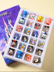 Disney 24PCS Disney Surprise Box Lucky Draw Game Cute Figure Keychain Fashion Accessory Decor For Bags Backpacks Room Desk Display Collectible Gifts Fun Play Novelty Items