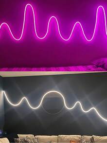 1 个 24 键遥控 RGB LED 霓虹灯带 - 可调光、柔性硅胶，适用于标志、卧室、游戏室和派对装饰