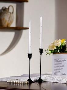 Cirelle 2 件 30 厘米欧式仿珍珠长柄无烟蜡烛，直径 2.2 厘米/0.86 英寸，适用于家居装饰、派对、餐桌装饰、节日礼物、晚餐、活动/派对、放松/冥想、环境照明、圣诞节、感恩节派对、婚礼装饰 - 彩色 - 查看 3