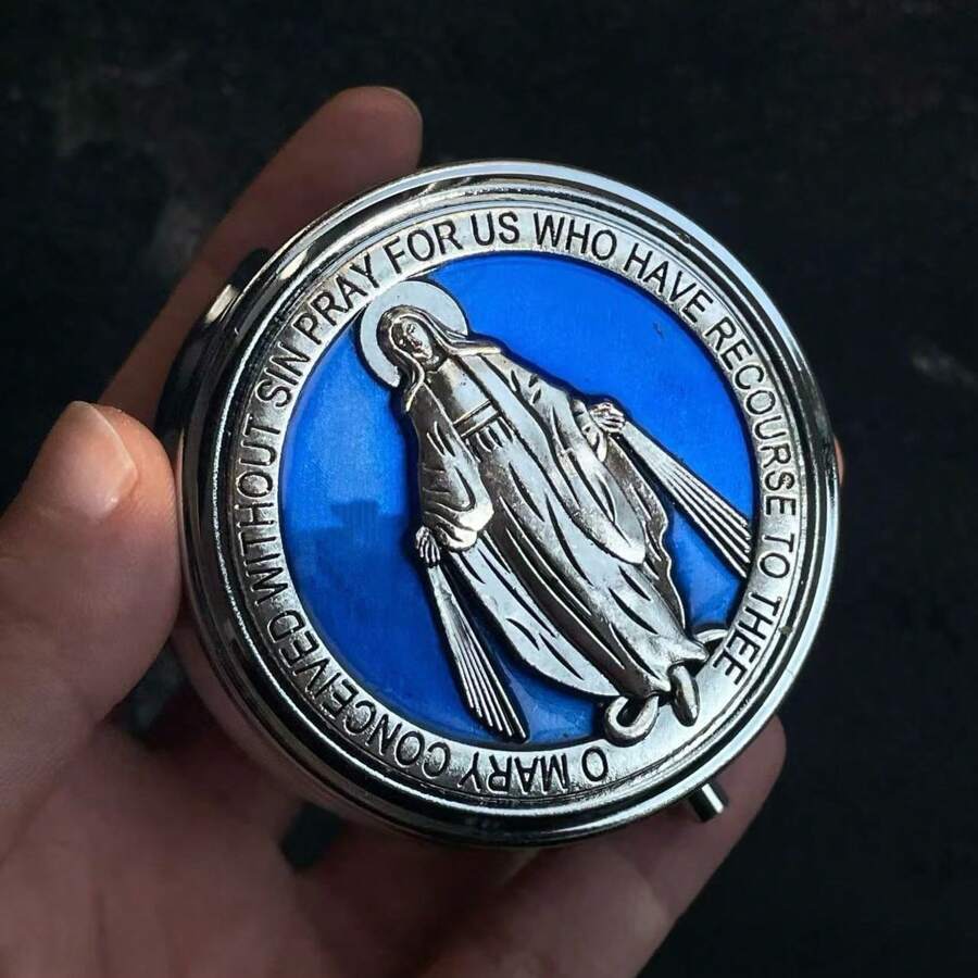 Christian Rosary Bead Storage Box, Multiple Designs Available, Suitable For Storing Rosary Beads, Jewelry & Other Decorations, Includes Mirror