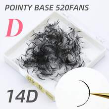 10D/12D/14D/16D/18D/20D 預製扇形睫毛 每盒520朵 0.05mm厚度 散裝扇形睫毛 8-15MM In C捲度 睫毛接種用 - D - 查看 58