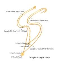 2Pcs/Set New Fashion Block Zodiac Eye Pendants Golden Stainless Steel Lip Choker Chain Layered Necklaces For Women