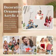 Personalized Photo Keychains, Dog Dad Gifts, Custom Acrylic Charms, Dog Keychains, Pet Photos, Logo Printed Keychains, Family Photo Keychains,Christmas Gifts - Multicolor - View 2