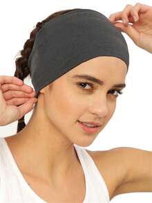 女式头巾 3 件套宽头带防滑抓地力，波西米亚风格弹力吸汗带，适合运动跑步工作时尚发饰经典发带，发带秋冬度假装女士优雅围巾 - 彩色 - 查看 4