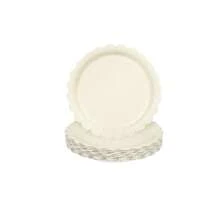 10pcs/20pcs/40pcs/Set, Beige Scalloped 9 Inch &7 Inch Paper Plates ,Beige Scalloped Plates Wedding Bridal Shower Food Gift Gender Reveal Newborn Shower Birthday Event Party Disposable Dinner Plates Dessert Plates