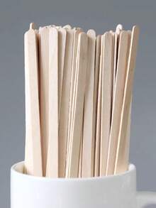 100pcs/50pcs/20pcs Beauty Hair Removal Wooden Stick Care Tools, Disposable Wooden Stick Hair Removal Wax Preparation And Application Tools, Wooden Chips - Beige - View 4