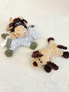 1pc Dog Chew Doll - Durable Squeaky Plush Doll, Teeth Cleaning & Entertaining Doll For Pets, Dogs & Cats - Multicolor - View 8