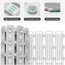 Non Slip Bath Mat Extra Large Shower Mat Bathtub Anti-Mold Rubber Strong Suction Back To School Fall Decor Entryway Decor Bathroom Kitchen Decor - Grey - View 3