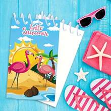 Crab Themed Spiral Notebook, Vertical, Portable, Suitable For Students, Gift, Summer, Pool