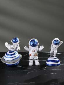 Astronaut Model Figurine Set, Home Decor Craft Desk Ornament, Spacecraft Spaceman Toy, Birthday Gift