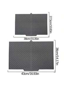 Non-Slip Silicone Kitchen Mat With Drainage Grooves, Dish Rack Pad For Sink Counter, Quick-Dry Drying Mat For Pots Pans Utensils, Heavy Duty Countertop Protector