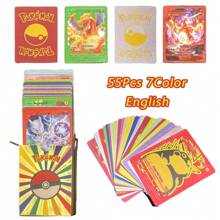 pokemon 55 carte Pokémon (serie V, Vmax, GX rare), carte anime da collezionare, regali per fan, adatte per occasioni di festa, fornitura per feste, gioco di carte Pokémon