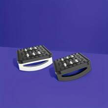 Ergonomic Foot Rest Mat For Office Desk - Durable Plastic With 8 Ventilation Holes, Under Desk Foot Support & Posture Corrector, White/Black, Simple Design | Sturdy Construction, Under Desk Foot Rest School Supplies, Back To School