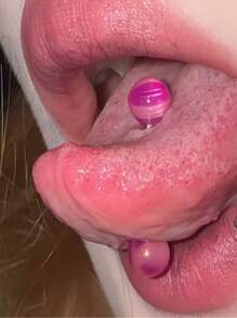 1 Set 16mm Fashionable Dual-Tone Colorful Punk Acrylic & Titanium Tongue Piercing Jewelry, Dual-Head Round Ball Pink Tongue Ring Unisex Piercing Accessory