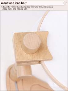 1 قطعة إطار خياطة متقاطعة خشبي، حامل تطريز دوار متعدد الوظائف بقاعدة هلالية الشكل، تصميم لوحتين لخياطة شخصين، سهل التركيب، مناسب للأطفال والبالغين، يتضمن 1 حلقة تطريز