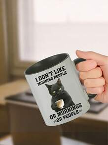 1pc Creative Cute 11oz 330ml Ceramic Cup, Wide Mouth Coffee Cup, Suitable For Outdoor Camping, Picnicking, Travel,Reusable,Birthdays & Holidays, Hand Wash Only,Coffee Bar Accessories, Back To School,Summer Water Bottles,Suitable For Both Cold And Hot Drinks, Perfect Father's Day Gift For Coffee Or Tea, Tea Mug