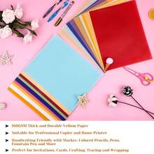 Colored Vellum Paper, 50 Sheets 10 Colors Transparent Vellum Paper A4/A5/A6 Translucent Tracing Paper Printable Clear Vellum Sheets For Printing Drawing Ink Jet Laser Printer, School Supplies,Back To School - Multicolor - View 10