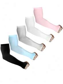 UV Protection Arm Sleeves With Thumb Hole, Suitable For Men & Women, For Work, Cooling Tattoo Cover, Compression Sleeve For Cycling, Fishing, Outdoor Activities, Hiking, Gym, Yoga, Workout, Beach, Camping, Cruise - Multicolor - View 2